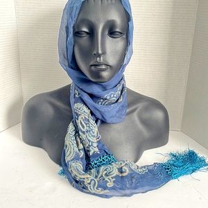 Lauren Ralph Lauren Silk Fringed Long Scarf